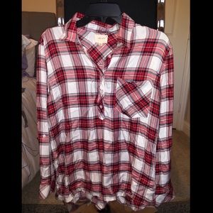 Stitch Fix id:23 red/white plaid top
